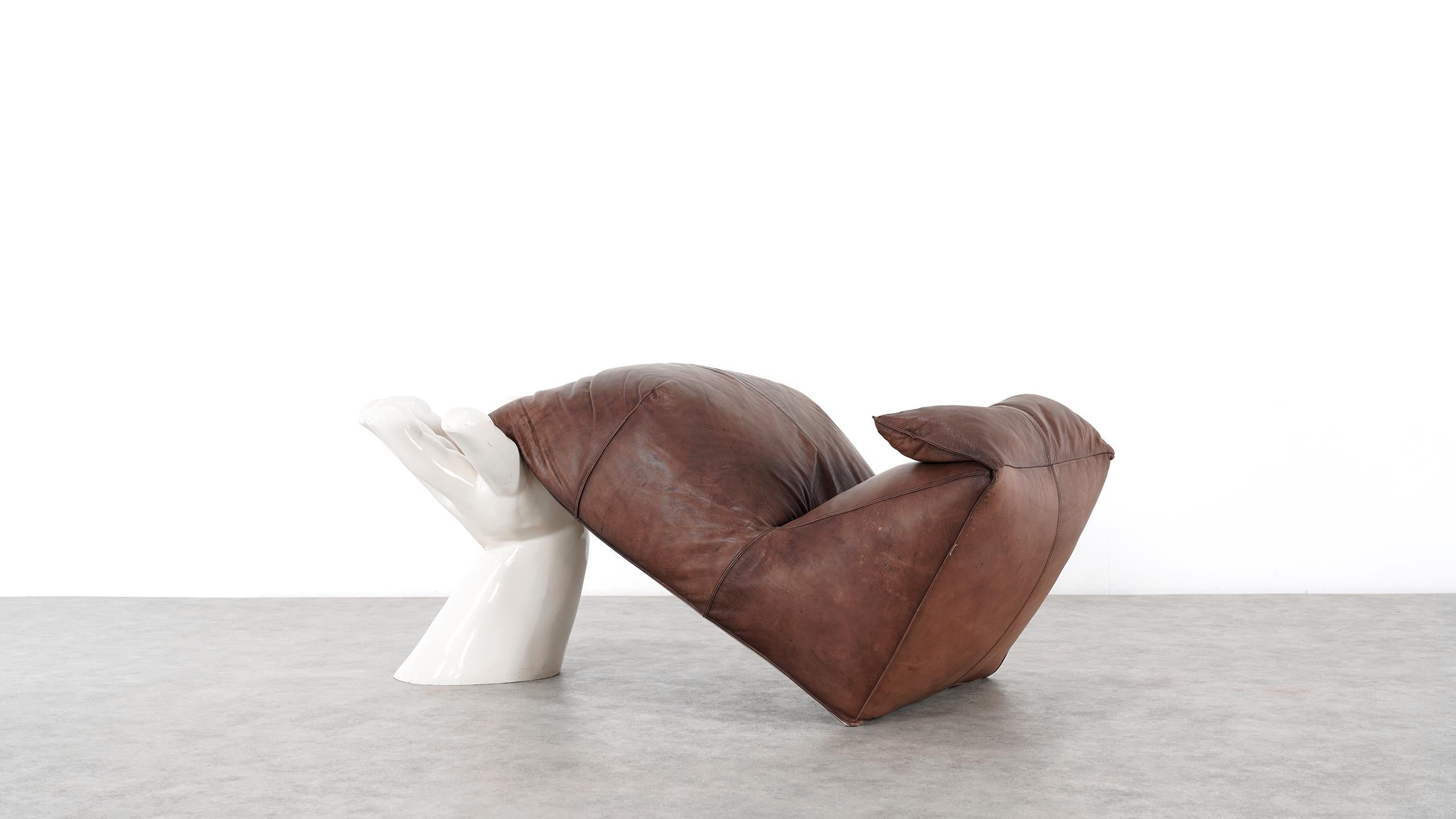 Mario Bellini:: Le Bambole Lounge Chair:: 1972 für C&B Italia Glattes Nackenleder 2