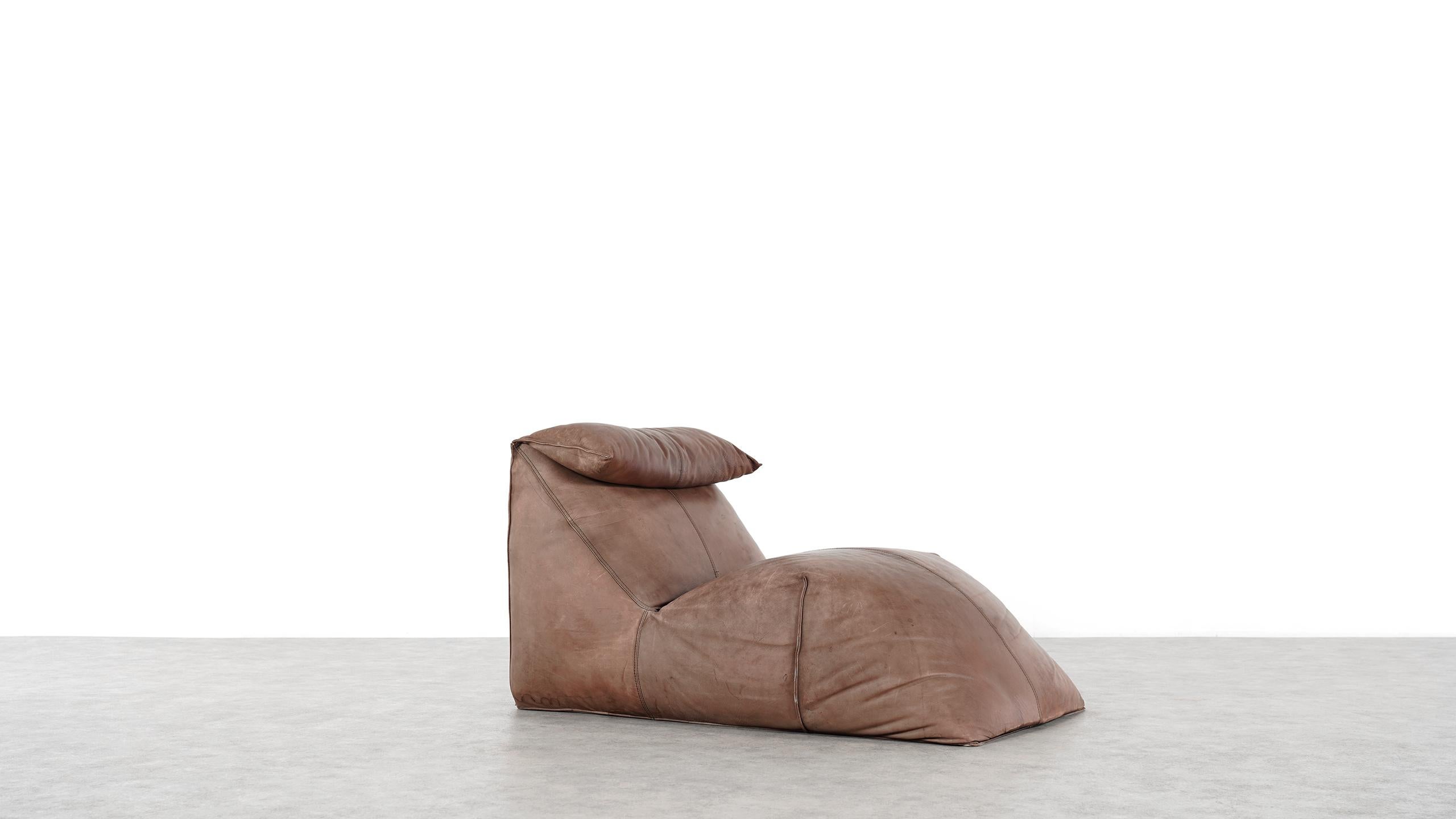 Mario Bellini:: Le Bambole Lounge Chair:: 1972 für C&B Italia Glattes Nackenleder 11
