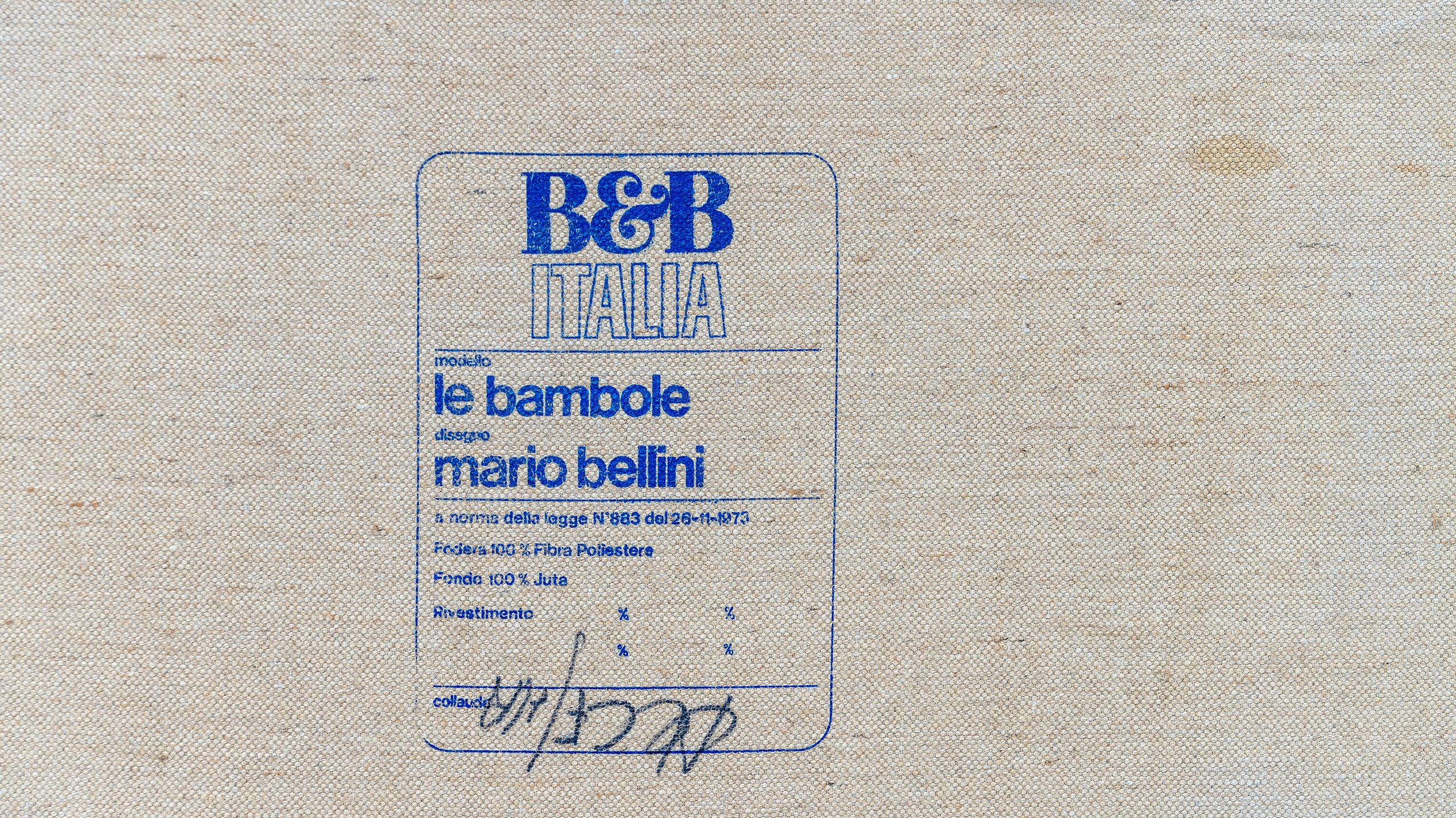 Mario Bellini, Le Bambole Lounge Chair, 1973 for B&B Italia in Neck Leather 11