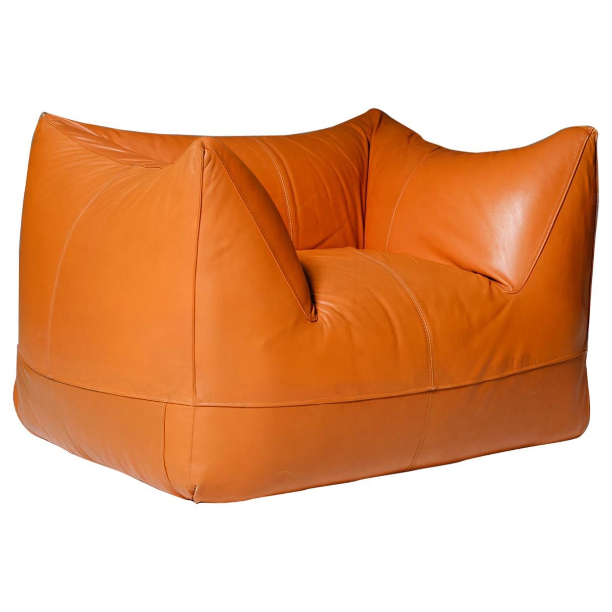 Mario Bellini ‘Le Bambole’ Lounge Chair in Original Cognac Leather