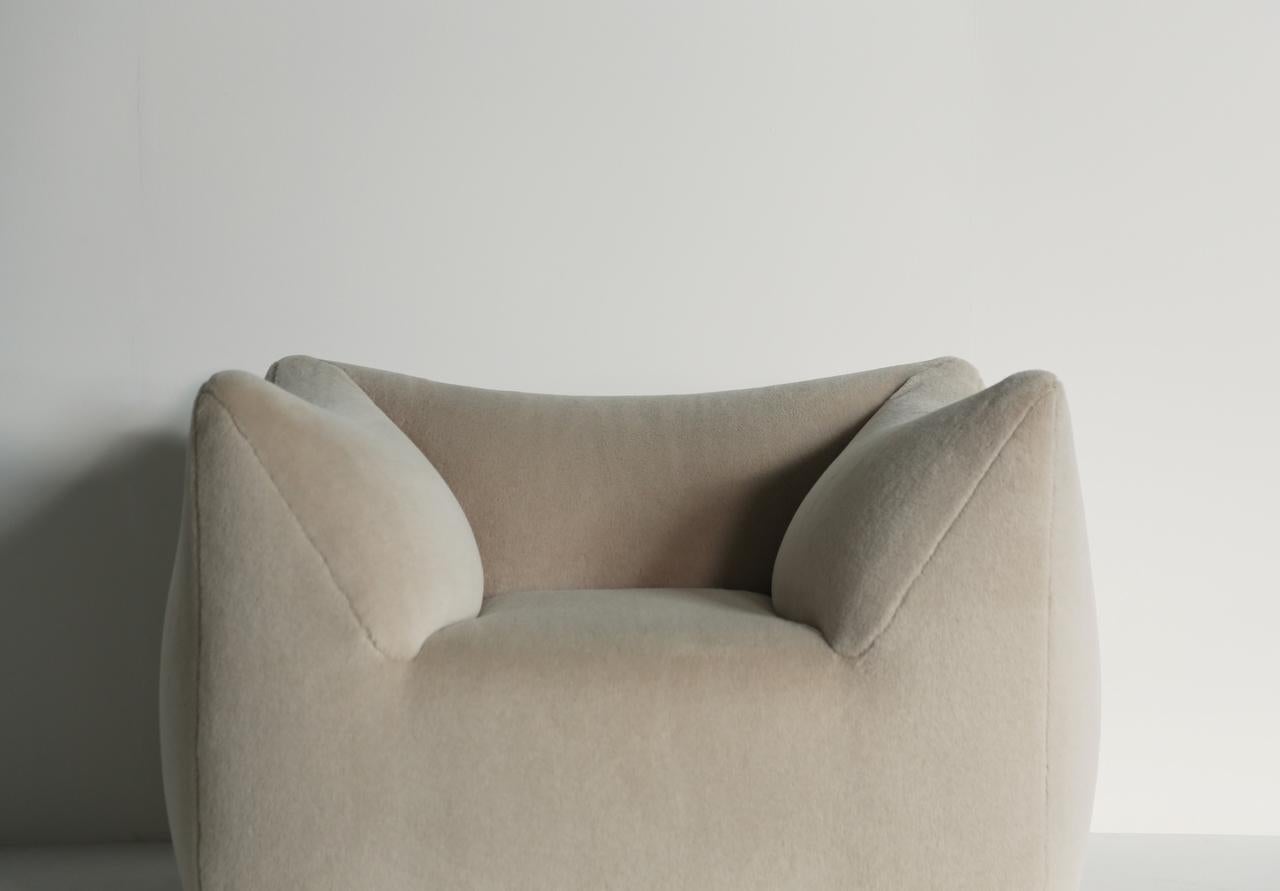Mario Bellini Le Bambole Lounge Chair, tapissé en alpaga, B&B Italia, 1970 en vente 4