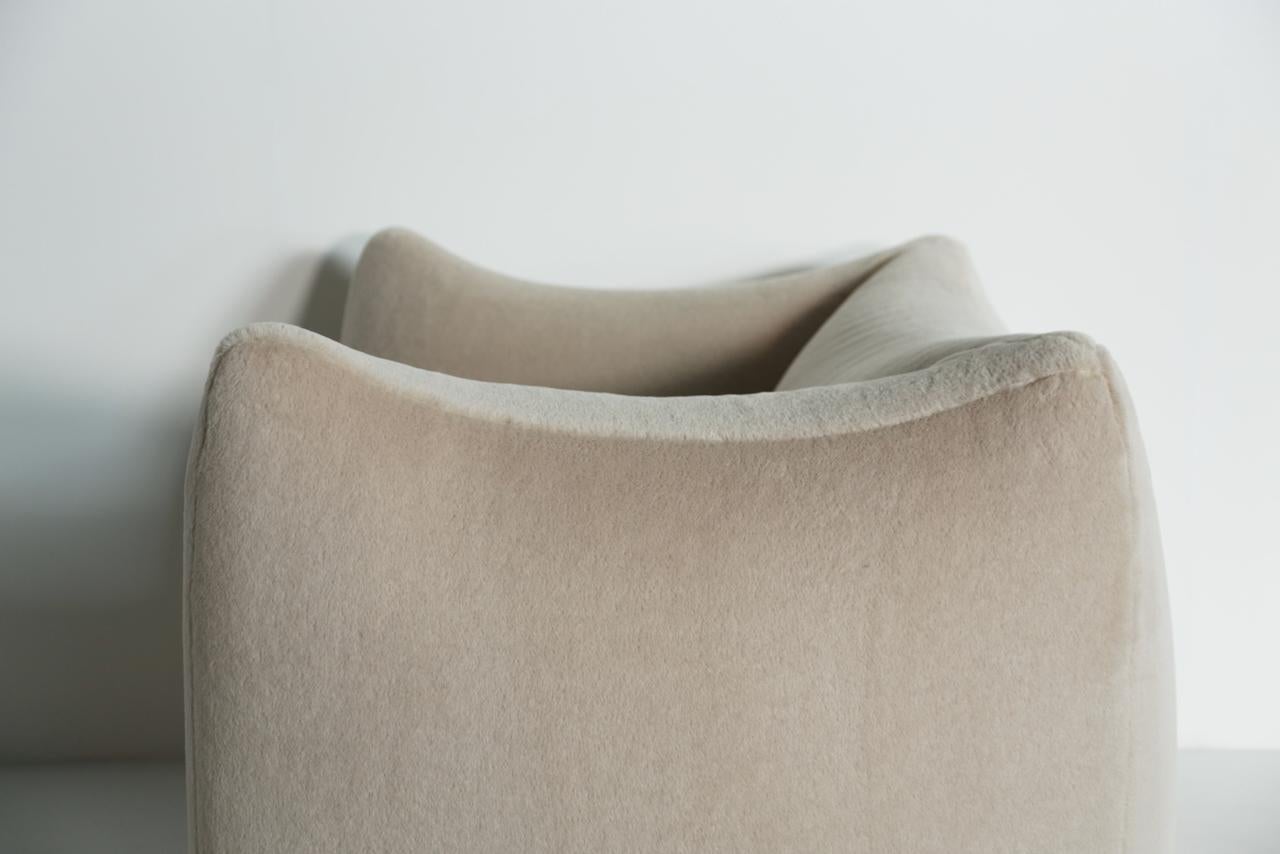 Mario Bellini Le Bambole Lounge Chair, tapissé en alpaga, B&B Italia, 1970 en vente 5