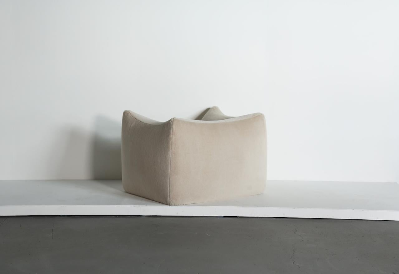 Mario Bellini Le Bambole Lounge Chair, tapissé en alpaga, B&B Italia, 1970 en vente 7