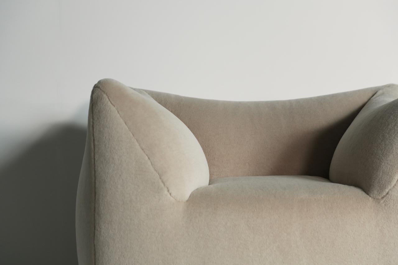 italien Mario Bellini Le Bambole Lounge Chair, tapissé en alpaga, B&B Italia, 1970 en vente