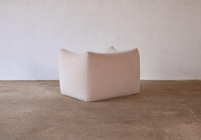 20th Century Mario Bellini Le Bambole Lounge Chair, Upholstered in Alpaca, B&B Italia, 1970s