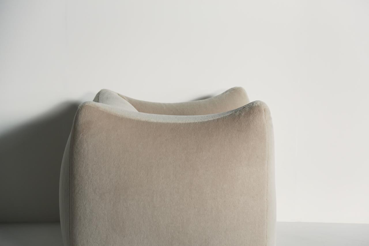 Alpaga Mario Bellini Le Bambole Lounge Chair, tapissé en alpaga, B&B Italia, 1970 en vente