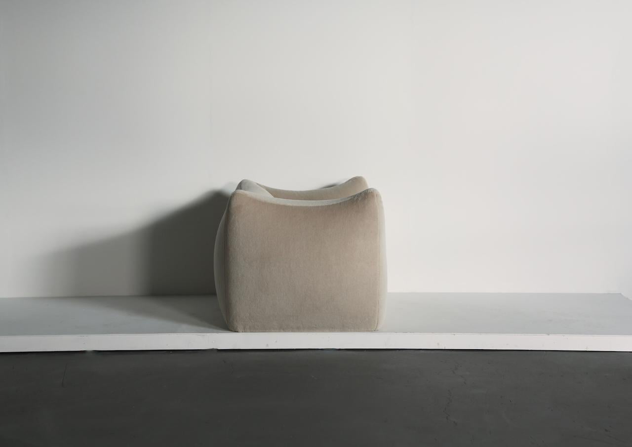 Mario Bellini Le Bambole Lounge Chair, tapissé en alpaga, B&B Italia, 1970 en vente 2