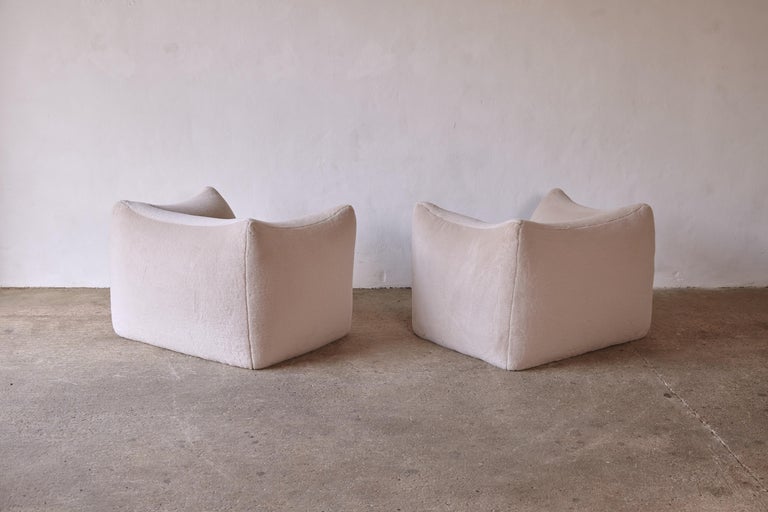 Mario Bellini Le Bambole Lounge Chairs, Upholstered in Alpaca, B&B Italia, 1970s 6