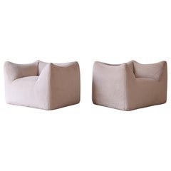 Mario Bellini Le Bambole Lounge Chairs, Upholstered in Alpaca, B&B Italia, 1970s