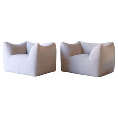 Mario Bellini Le Bambole Lounge Chairs, Upholstered in Alpaca, B&B Italia, 1970s