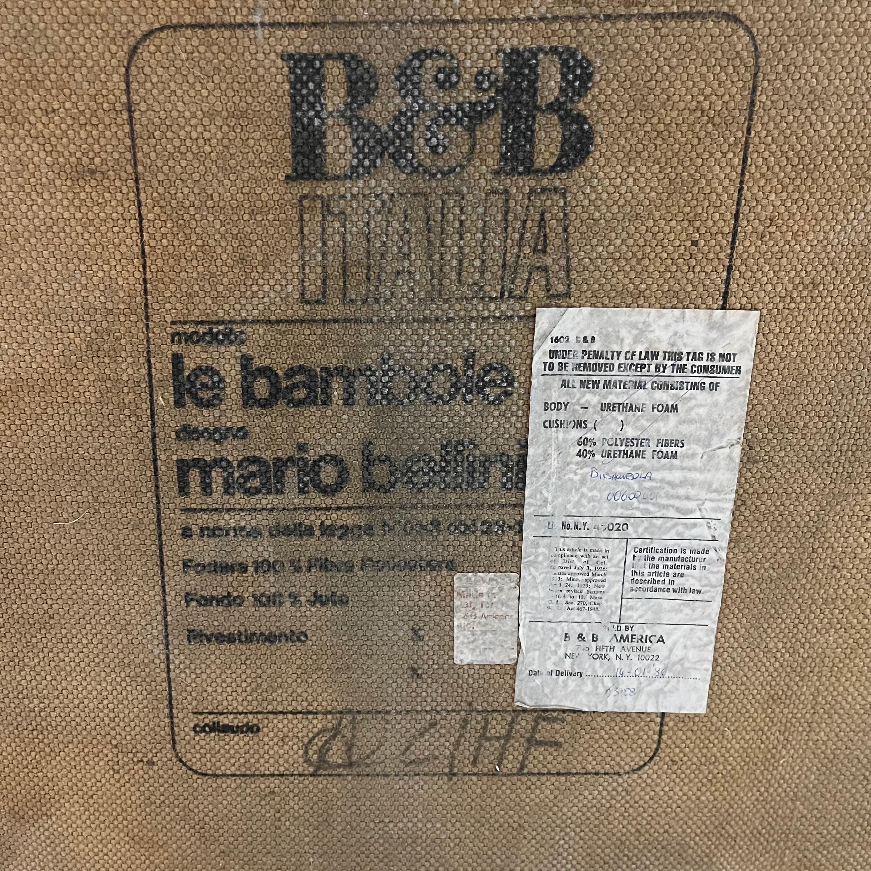 Mario Bellini Le Bambole Sofá de 2 plazas para B&B Italia, Italia 1986 en venta 7