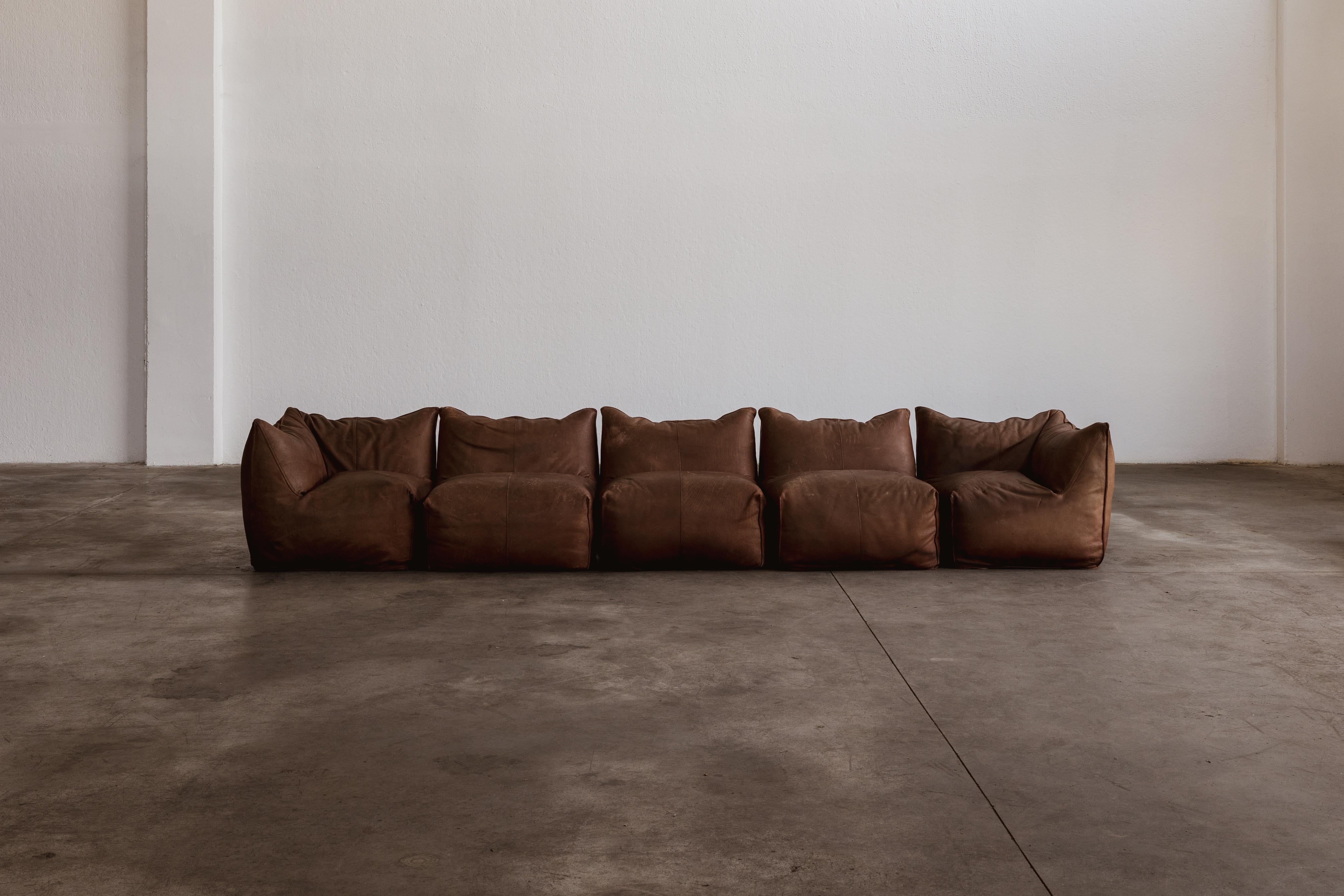 Mario Bellini Le Bambole Modular Set for B&B Italia, Leather, 1971, Set of 5 en vente 3
