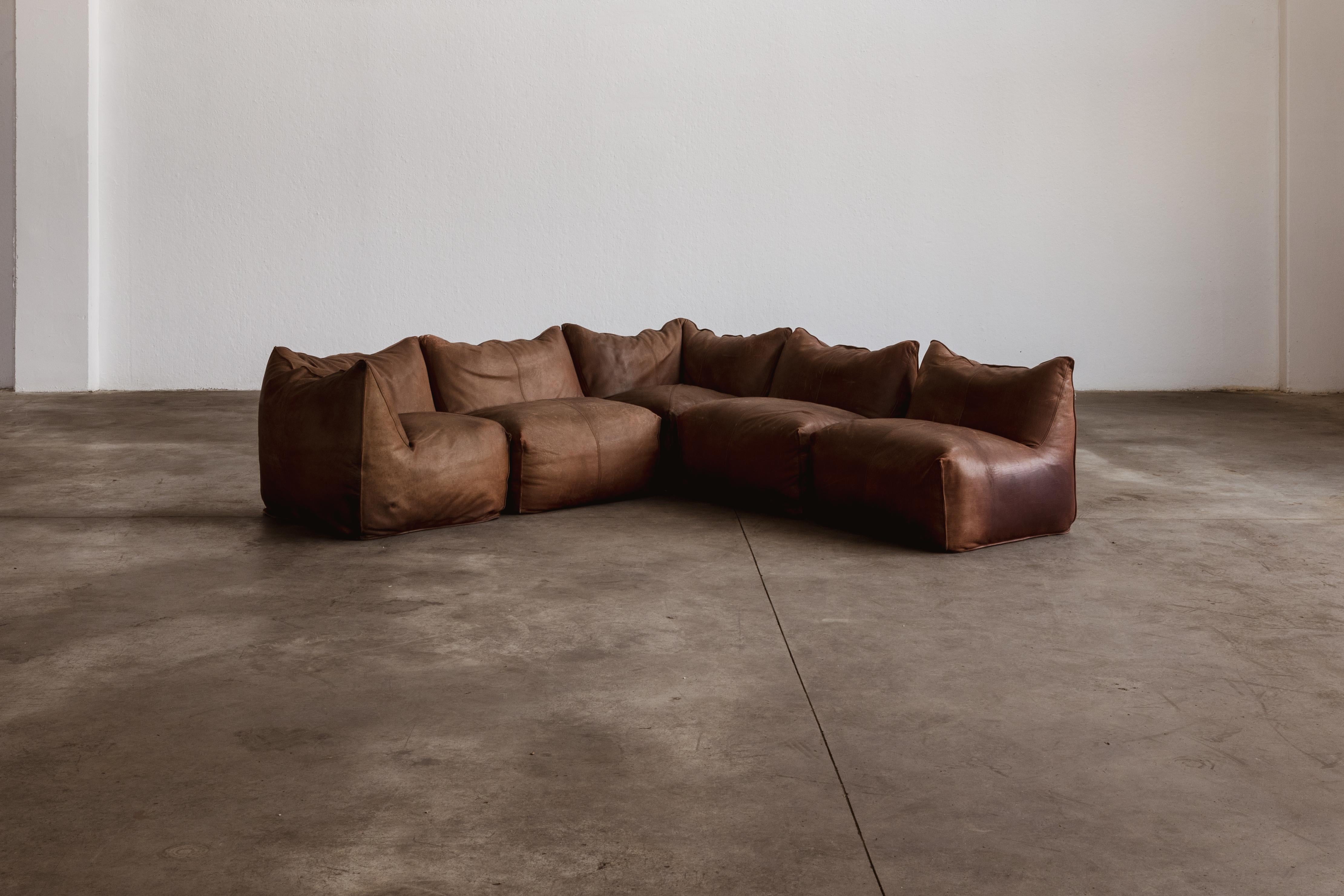 italien Mario Bellini Le Bambole Modular Set for B&B Italia, Leather, 1971, Set of 5 en vente