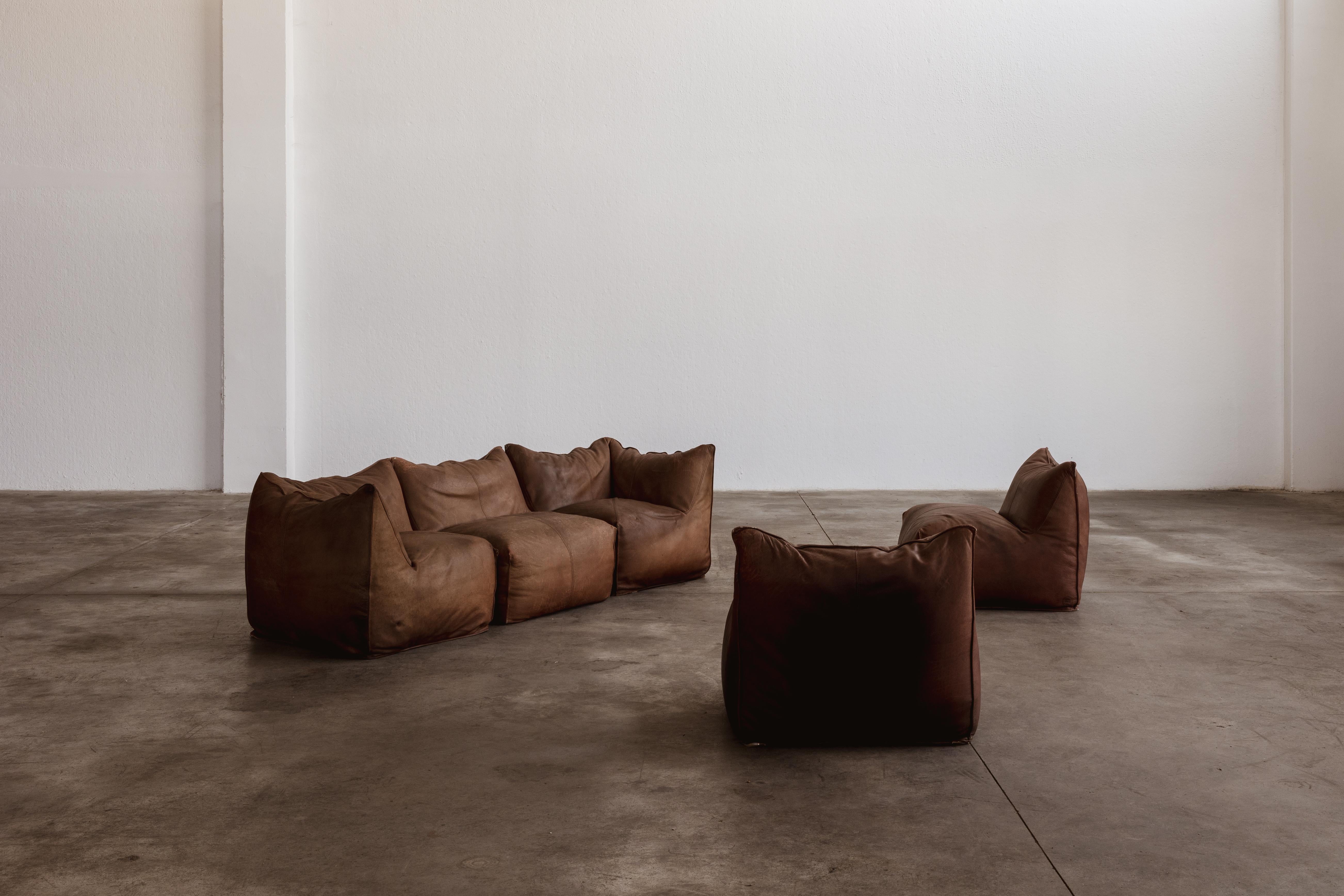 Fin du 20e siècle Mario Bellini Le Bambole Modular Set for B&B Italia, Leather, 1971, Set of 5 en vente