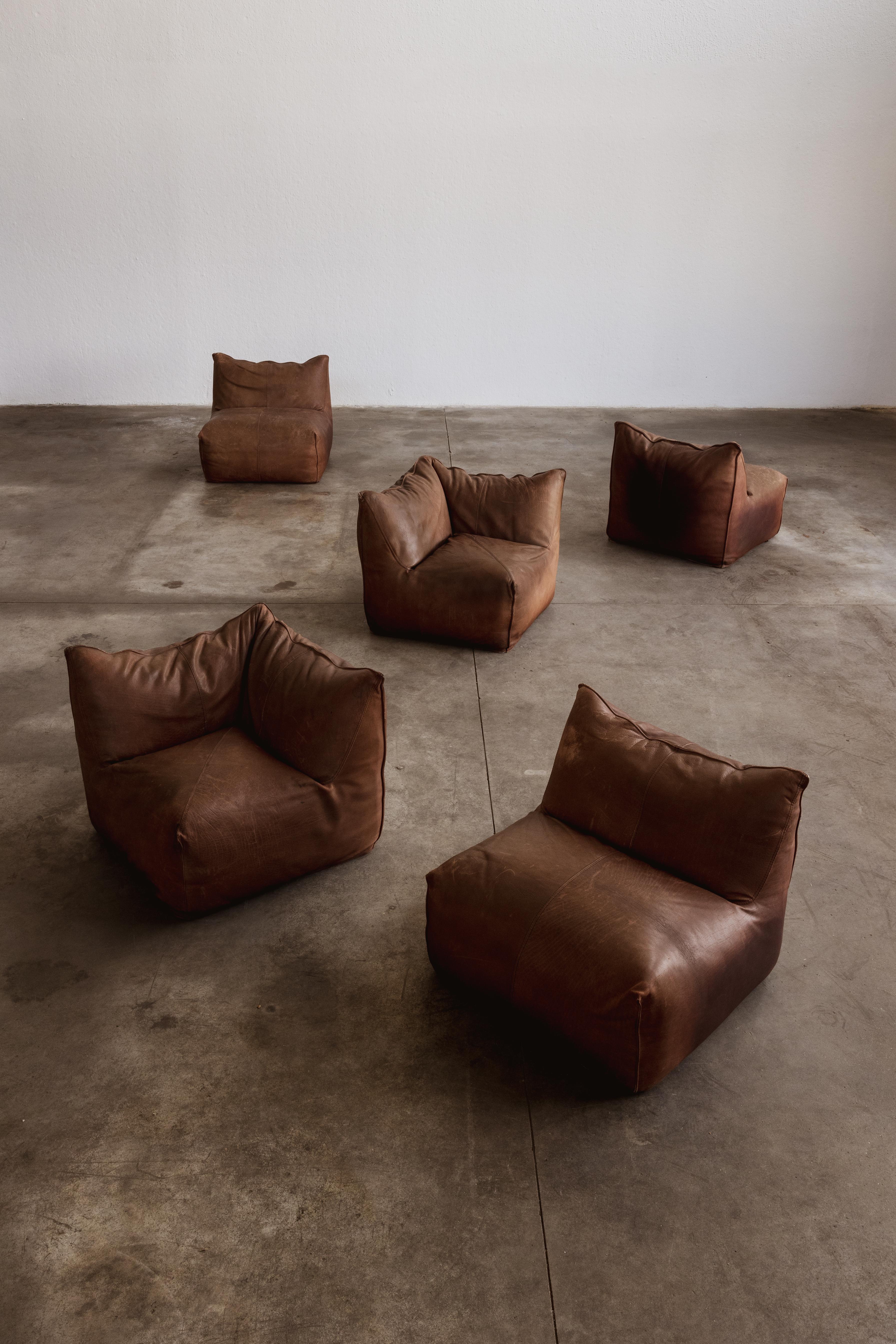 Mario Bellini Le Bambole Modular Set for B&B Italia, Leather, 1971, Set of 5 en vente 1