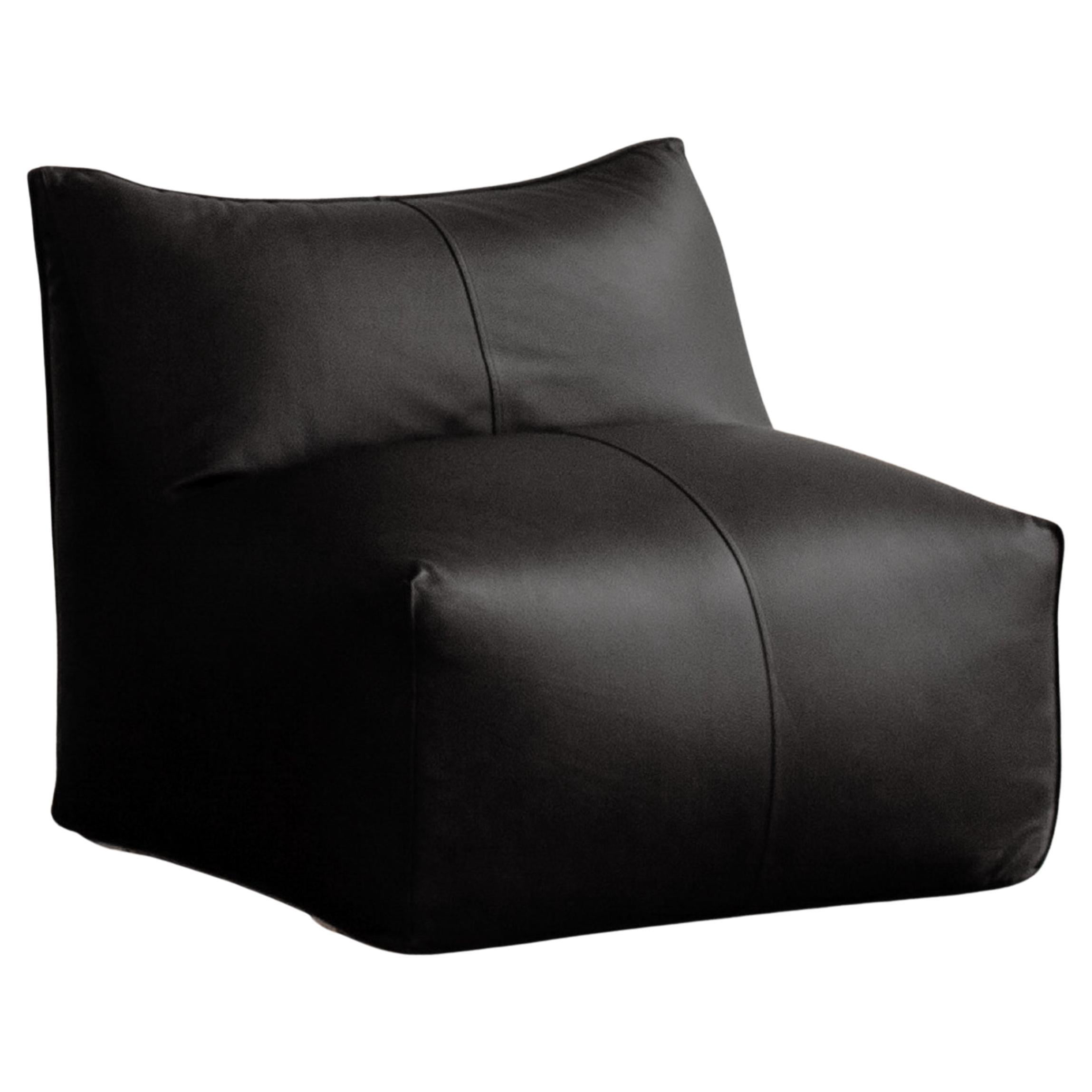 Mario Bellini “Le Bambole” Easy Chair for B&B Italia, Black Leather, 1971