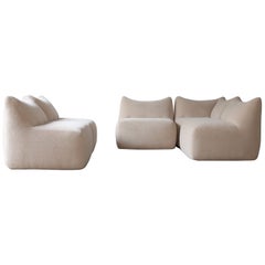 Mario Bellini Le Bambole Modular Sofa, Upholstered in Alpaca, B&B Italia, 1970s
