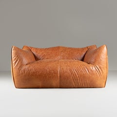 Mario Bellini, Le Bambole, Sofa, B&B Italia, 1970s brown leather