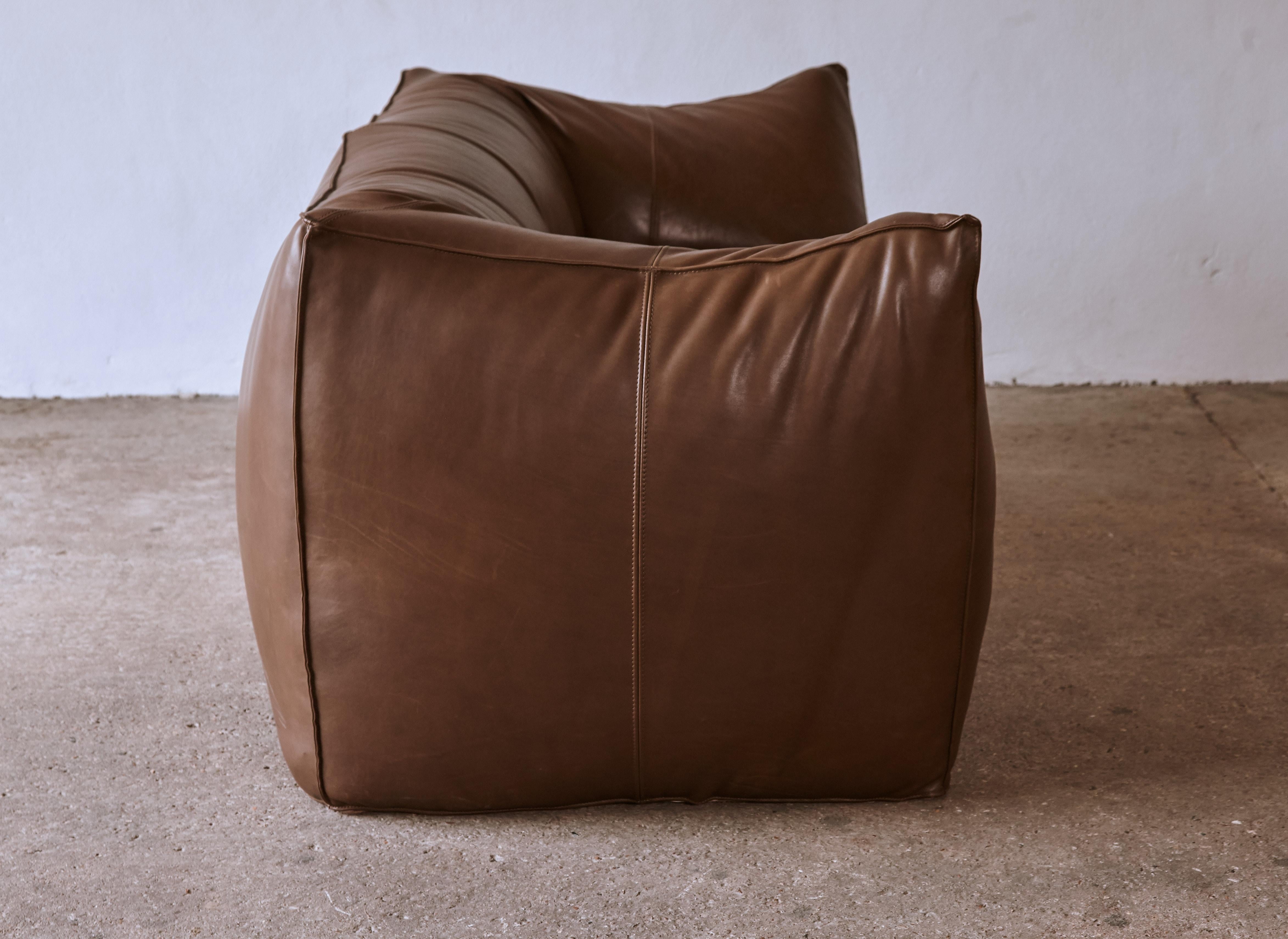 Mario Bellini Le Bambole Sofa, Brown Leather, B&B Italia, 1970s 6