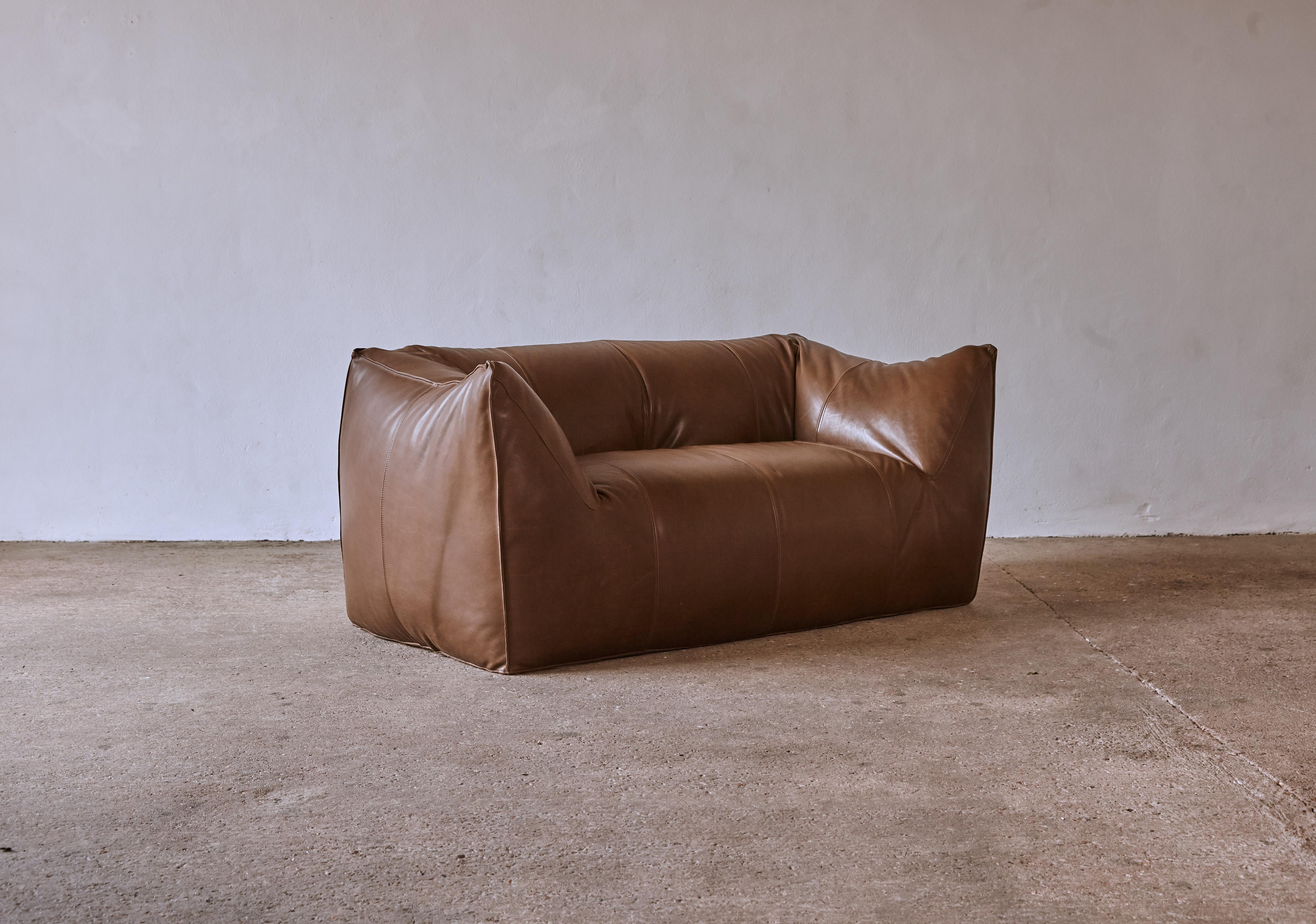 Mario Bellini Le Bambole Sofa, Brown Leather, B&B Italia, 1970s 8