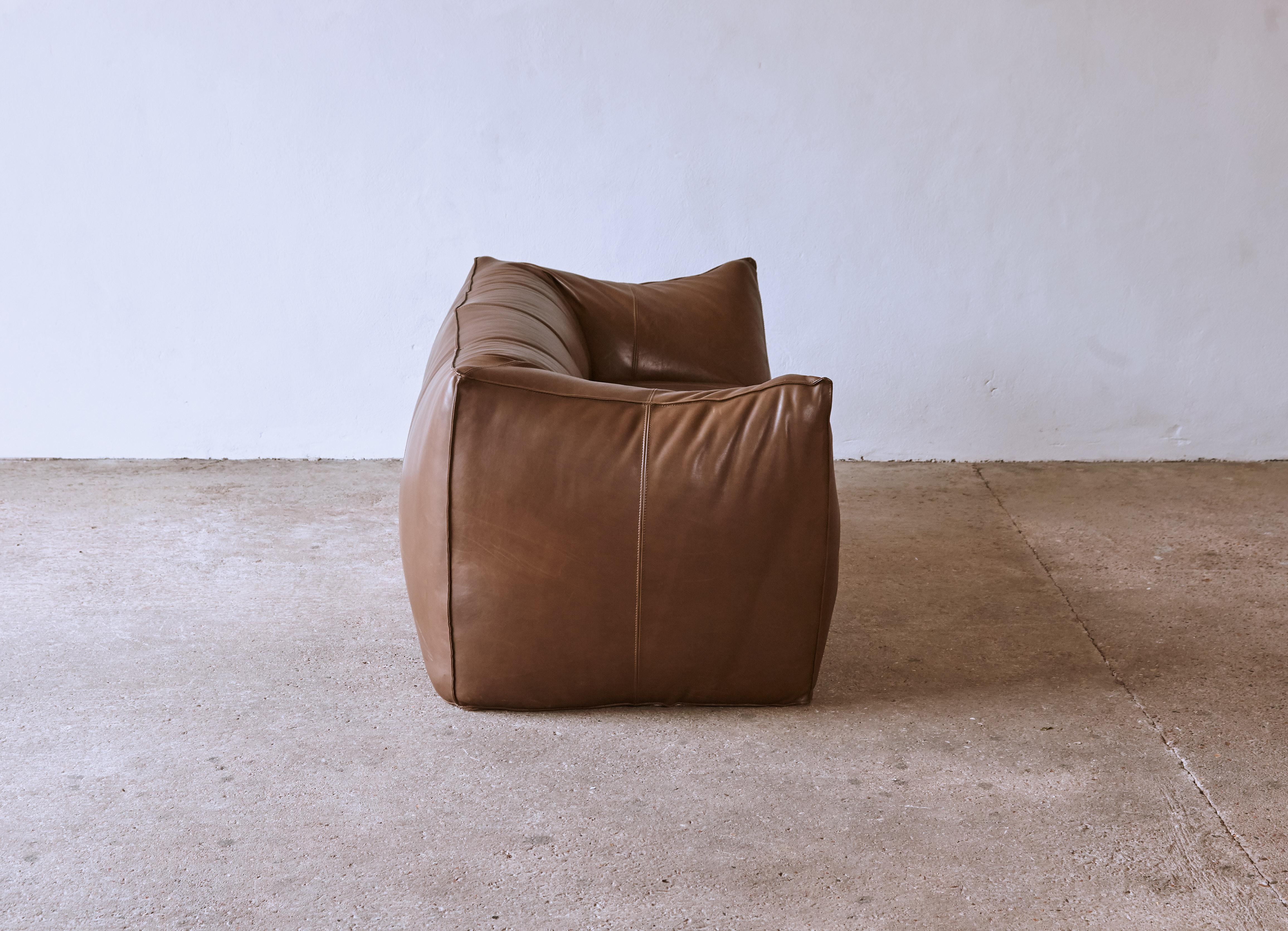 Mario Bellini Le Bambole Sofa, Brown Leather, B&B Italia, 1970s 2