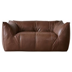 Mario Bellini Le Bambole Sofa, Brown Leather, B&B Italia, 1970s