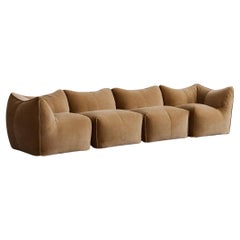 Mario Bellini “Le Bambole” Sofa for B&B Italia, Camel Velvet, 1971, Set of 4