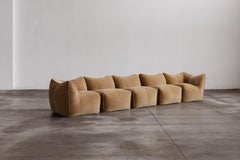 Mario Bellini “Le Bambole” Sofa for B&B Italia, Camel Velvet, 1971, Set of 5