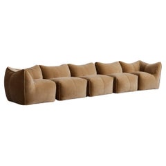 Mario Bellini “Le Bambole” Sofa for B&B Italia, Camel Velvet, 1971, Set of 5
