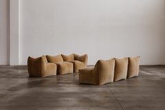 Mario Bellini “Le Bambole” Sofa for B&B Italia, Camel Velvet, 1971, Set of 6
