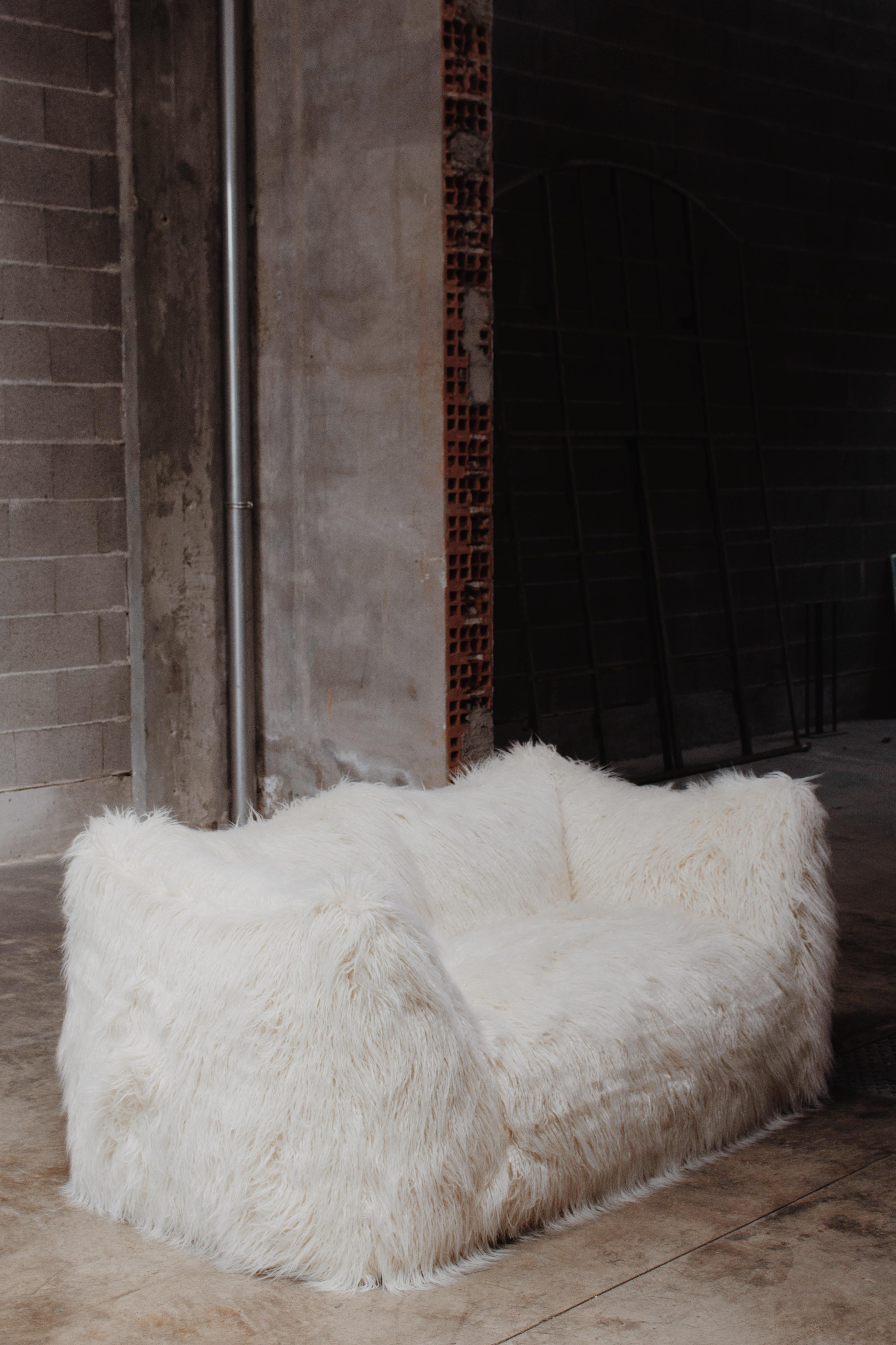 Canapé « Le Bambole » de Mario Bellini pour B&B Italia, Faux-Fur, 1971 8