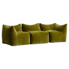 Mario Bellini “Le Bambole” Sofa for B&B Italia, Olive Green, 1971, Set of 3