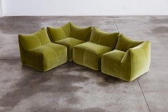 Mario Bellini “Le Bambole” Sofa for B&B Italia, Olive Green, 1971, Set of 4