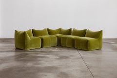 Mario Bellini “Le Bambole” Sofa for B&B Italia, Olive Green, 1971, Set of 5