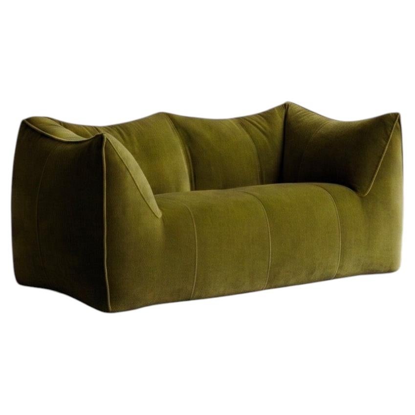 Mario Bellini "Le Bambole" Sofa for B&B Italia, Olive Green Velvet, 1971