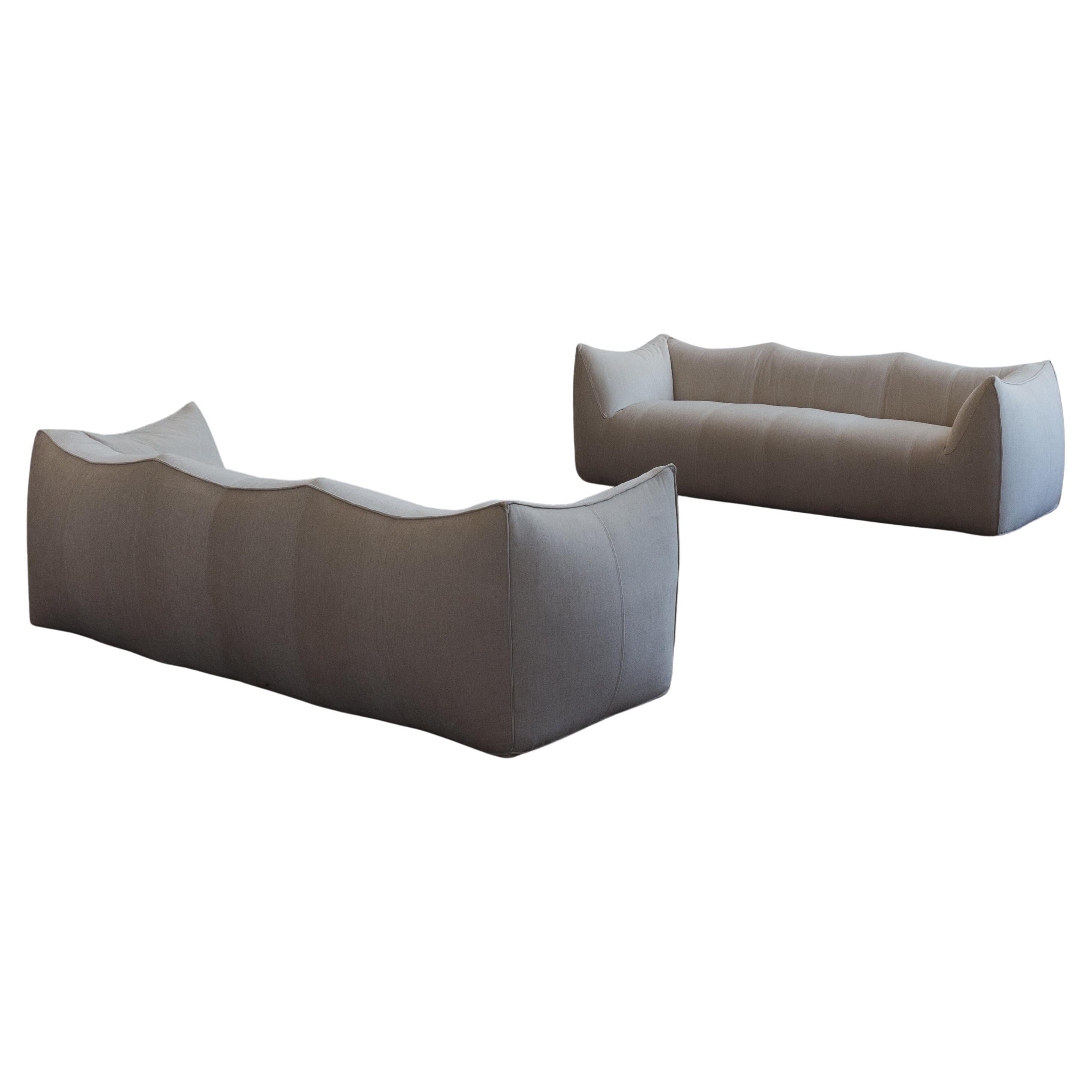 Mario Bellini "Le Bambole" Sofa für Cassina, elfenbeinfarbene Chenille, 1972, 2er-Set im Angebot
