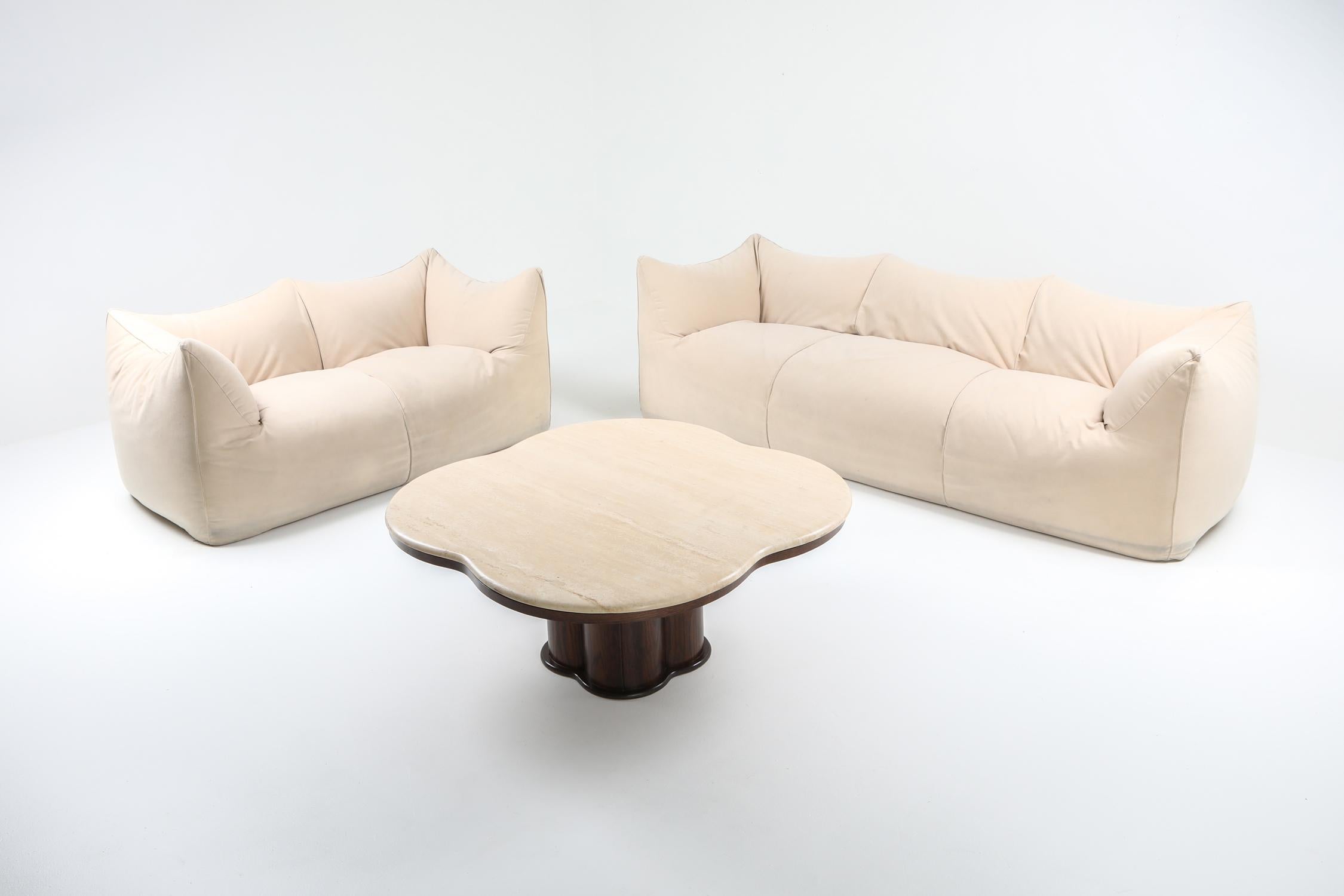 Upholstery Mario Bellini 'Le Bambole' Three-Seat Couch in Alcantara