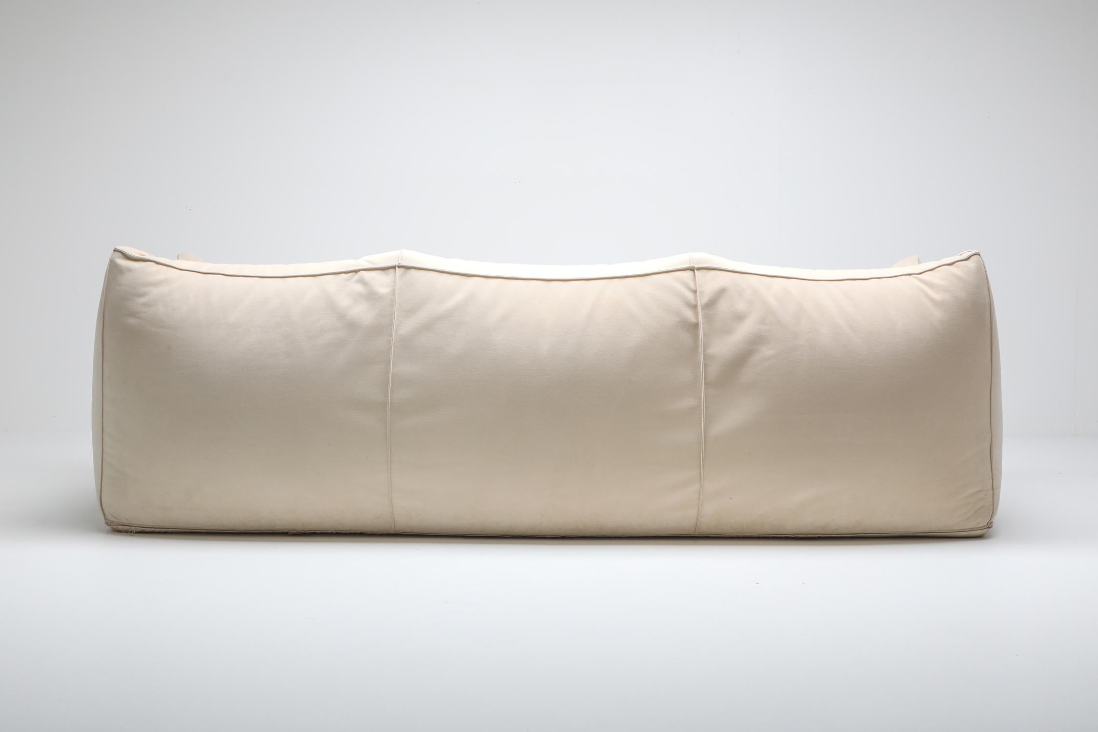 Mid-Century Modern Mario Bellini 'Le Bambole' Three-Seat Couch in Alcantara