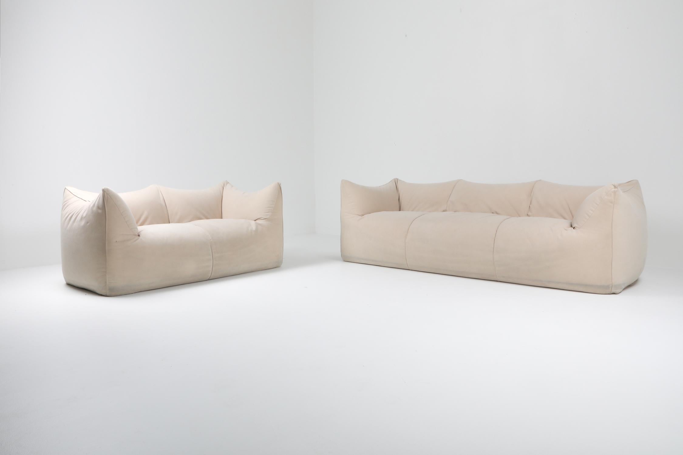 Late 20th Century Mario Bellini 'Le Bambole' Three-Seat Couch in Alcantara