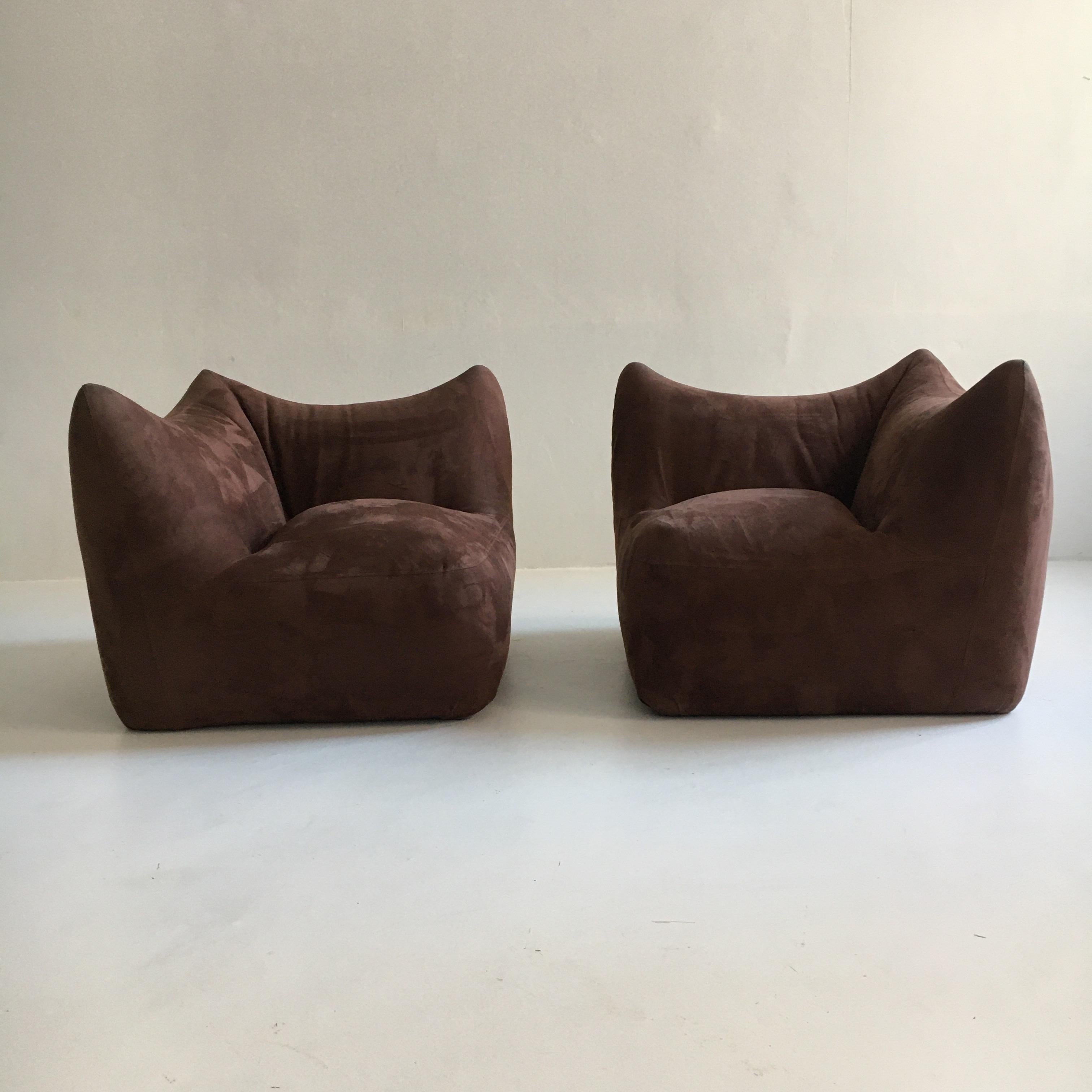 Late 20th Century Mario Bellini 'Le Bambole' Two Modular Elements, Pair of Lounge Chairs, Italy