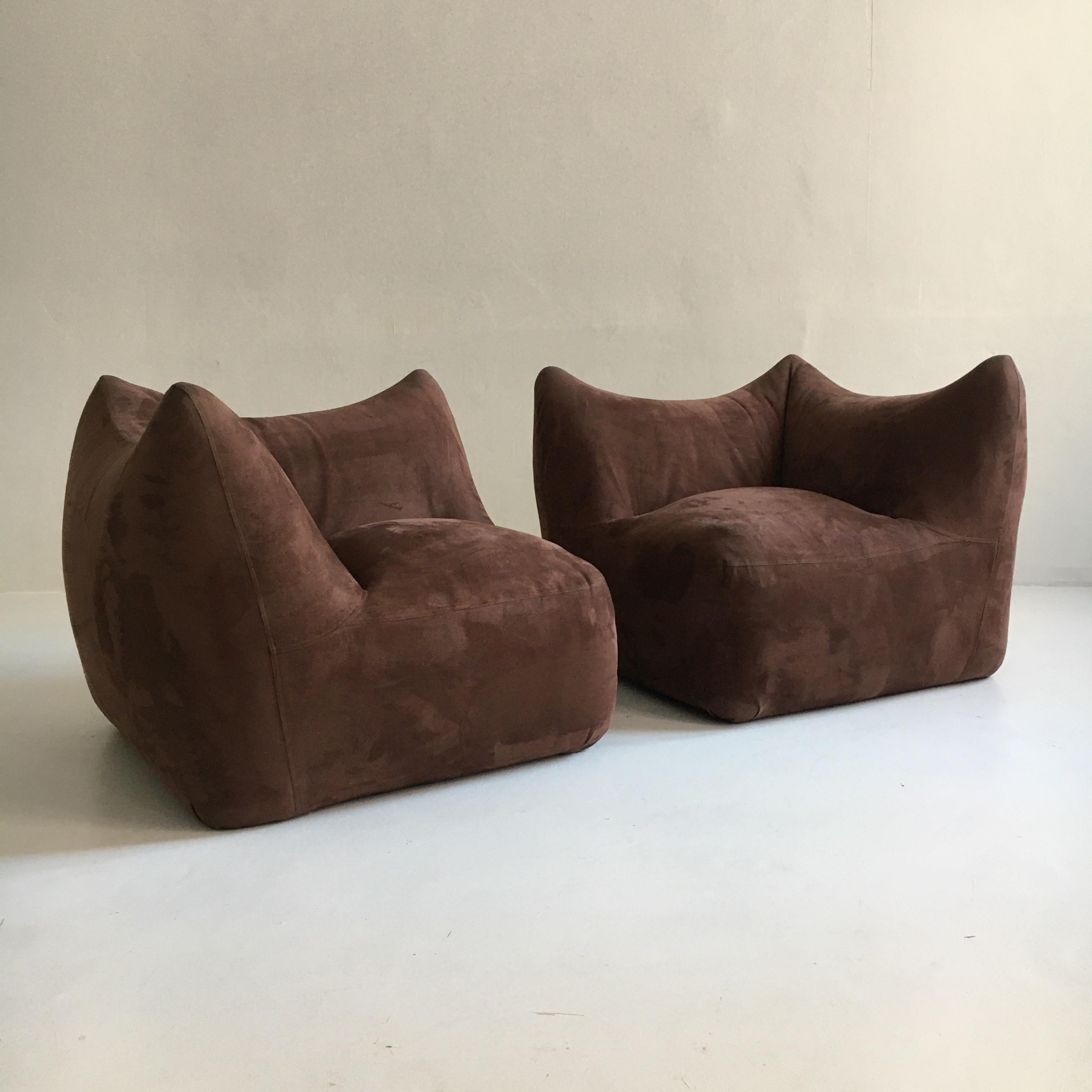 Fabric Mario Bellini 'Le Bambole' Two Modular Elements, Pair of Lounge Chairs, Italy