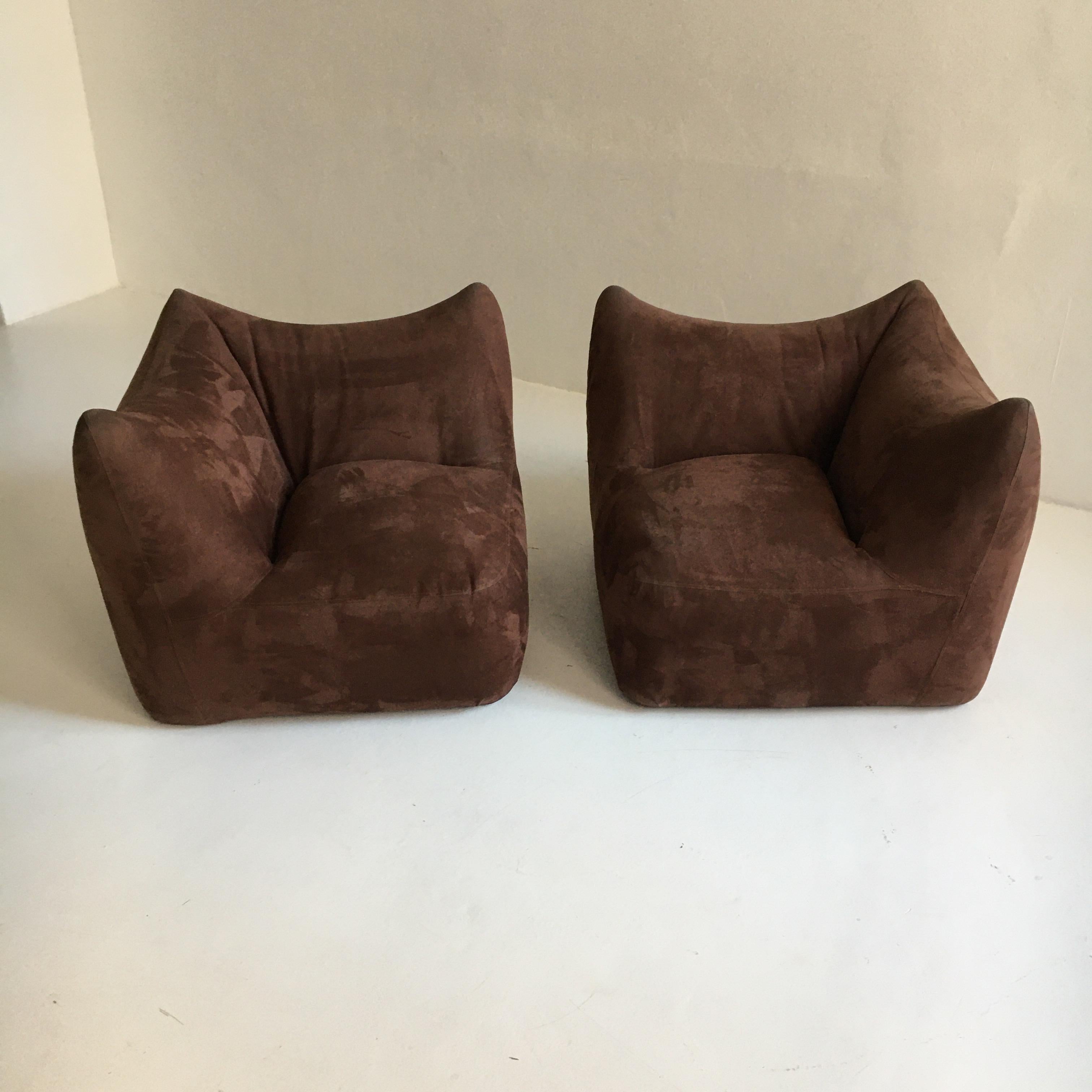 Mario Bellini 'Le Bambole' Two Modular Elements, Pair of Lounge Chairs, Italy 1