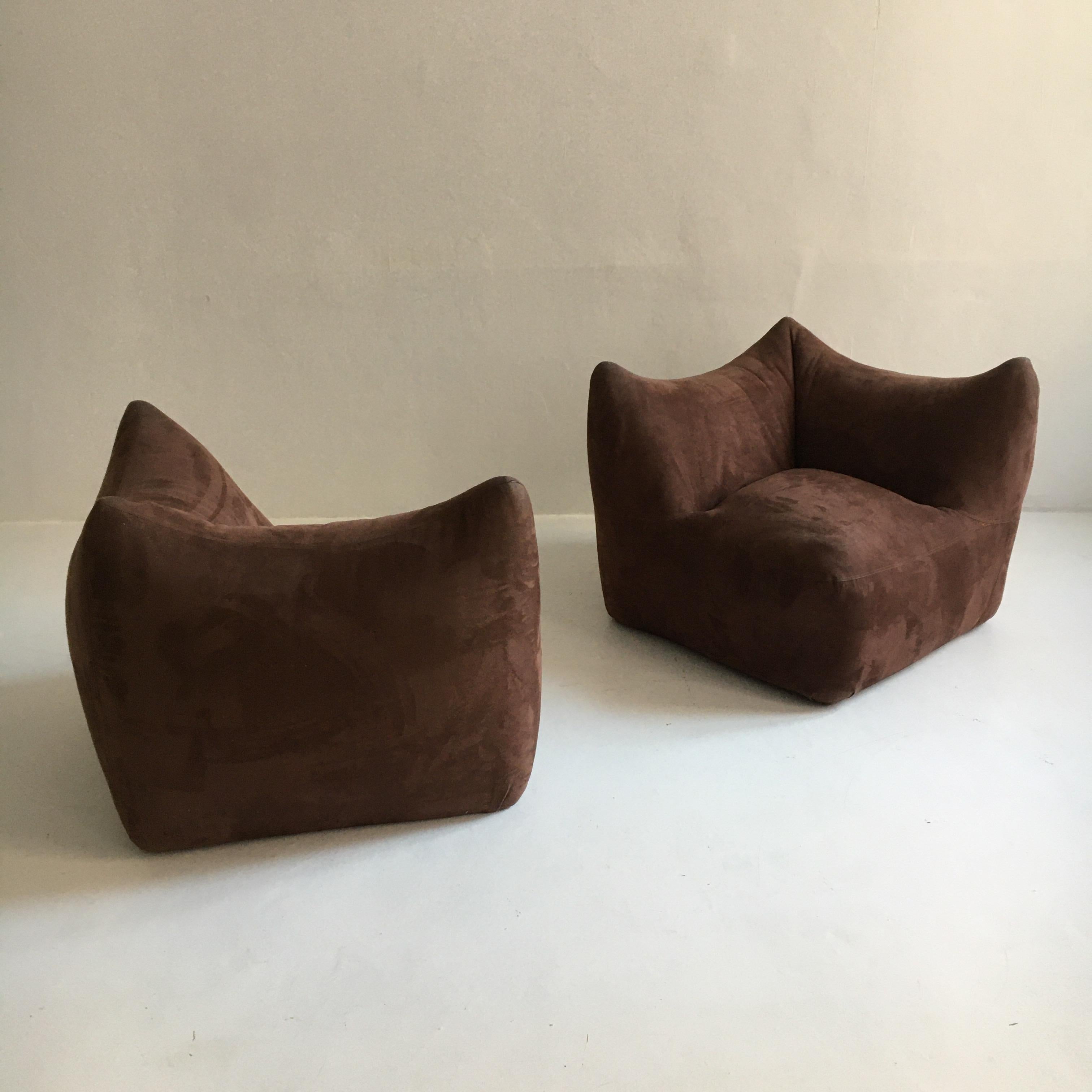 Mario Bellini 'Le Bambole' Two Modular Elements, Pair of Lounge Chairs, Italy 2
