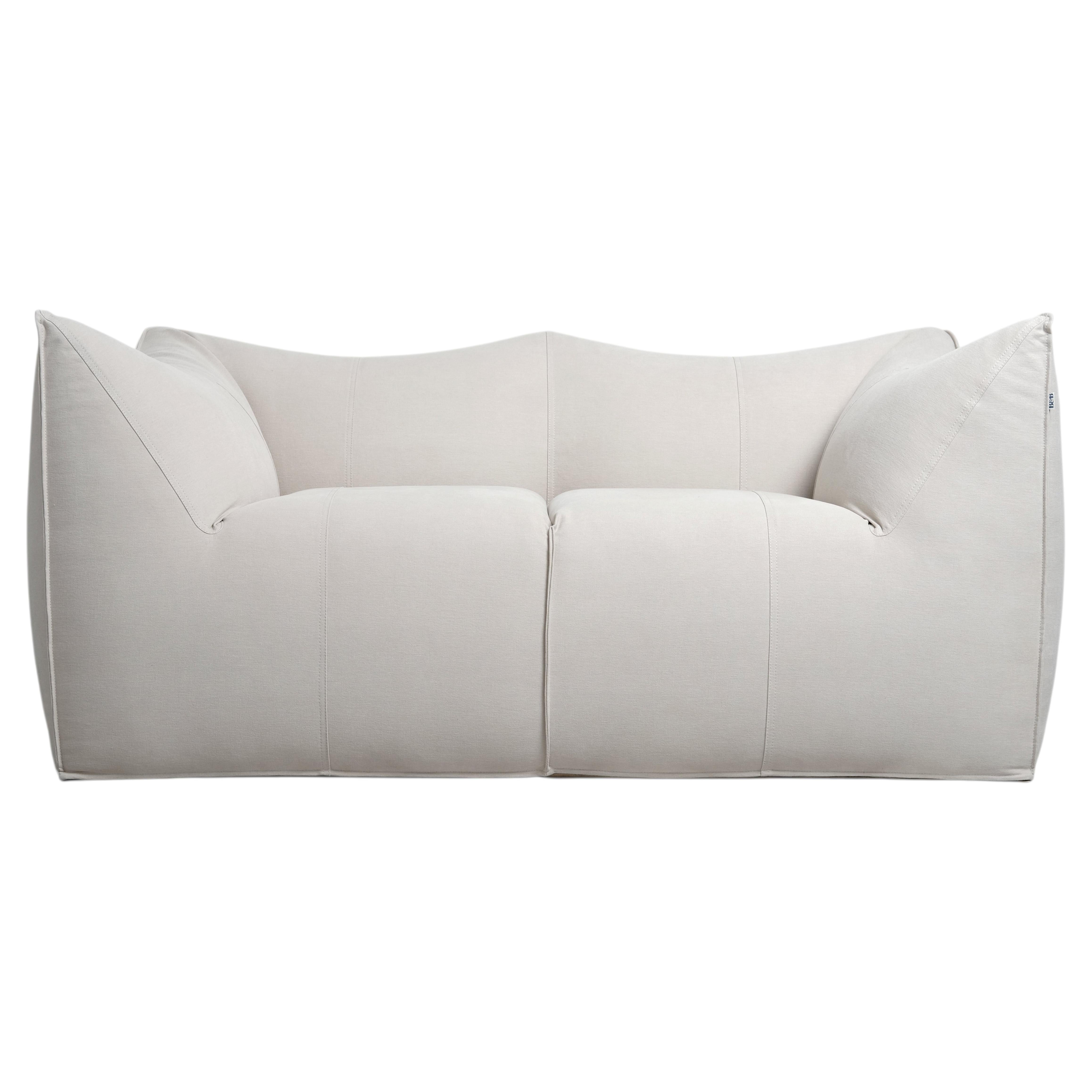 Mario Bellini Le Bambole Two Seater Sofa for B&B Italia, Light Grey Canvas, 1976 For Sale