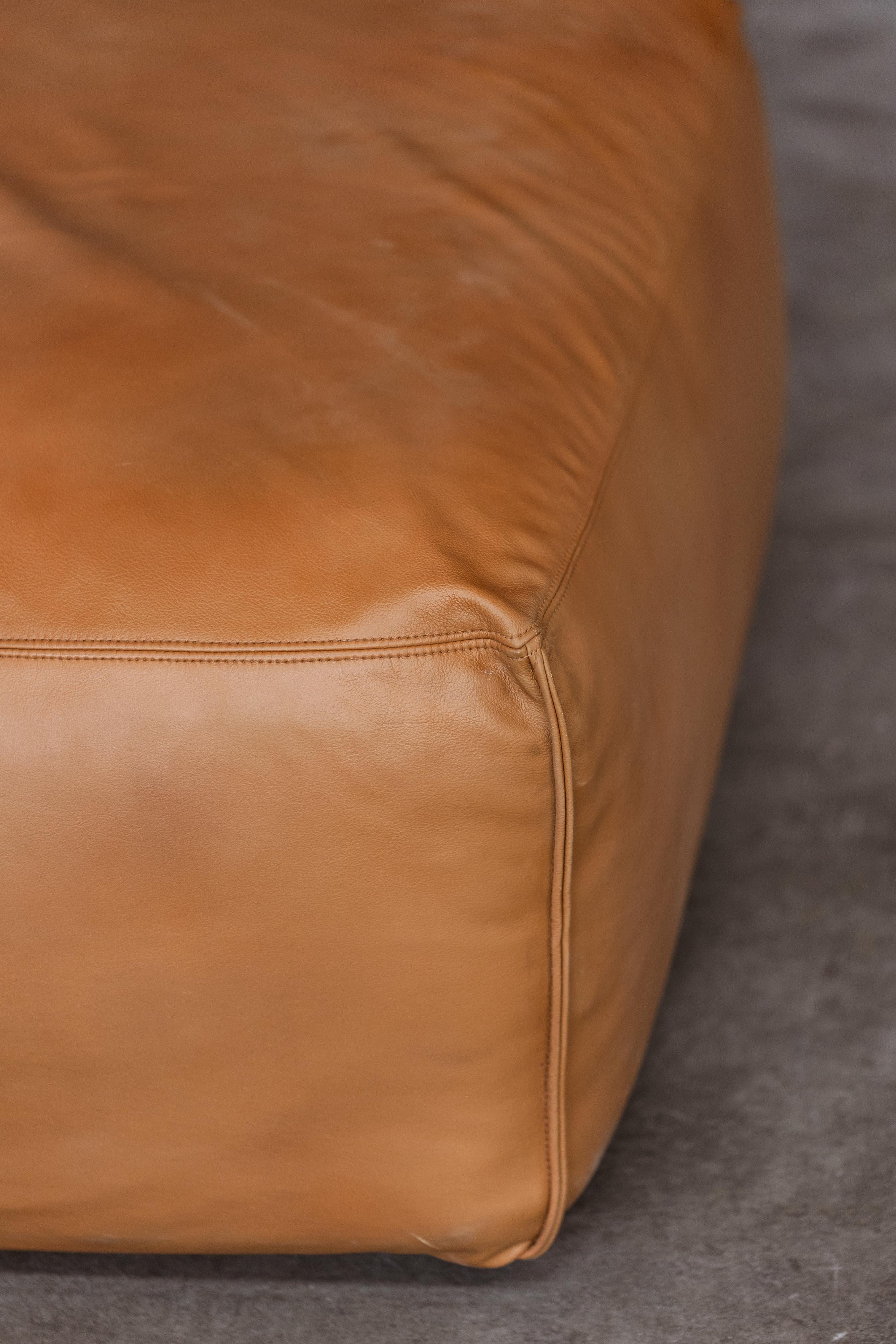 Mario Bellini “Le Mura” Modular Sofa for Cassina, Cognac Leather, 1972, Set of 5 For Sale 3