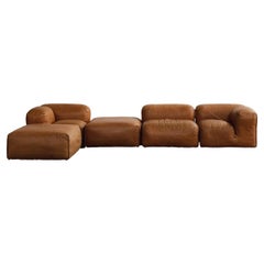 Mario Bellini Le Mura Modular Sofa pour Cassina, cuir cognac, 1972, lot de 5