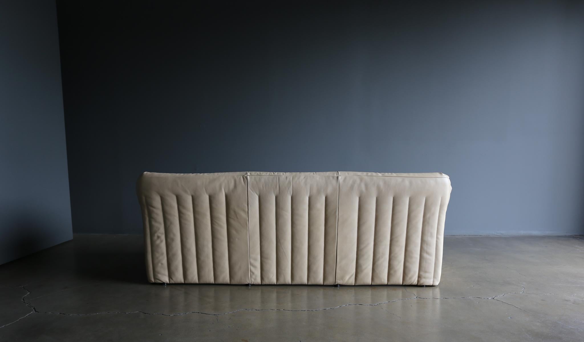 Steel Mario Bellini 'Le Stelle' Leather Sofa for B&B Italia, Circa 1980