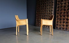 Mario Bellini Leather "Cab" Chairs for Cassina