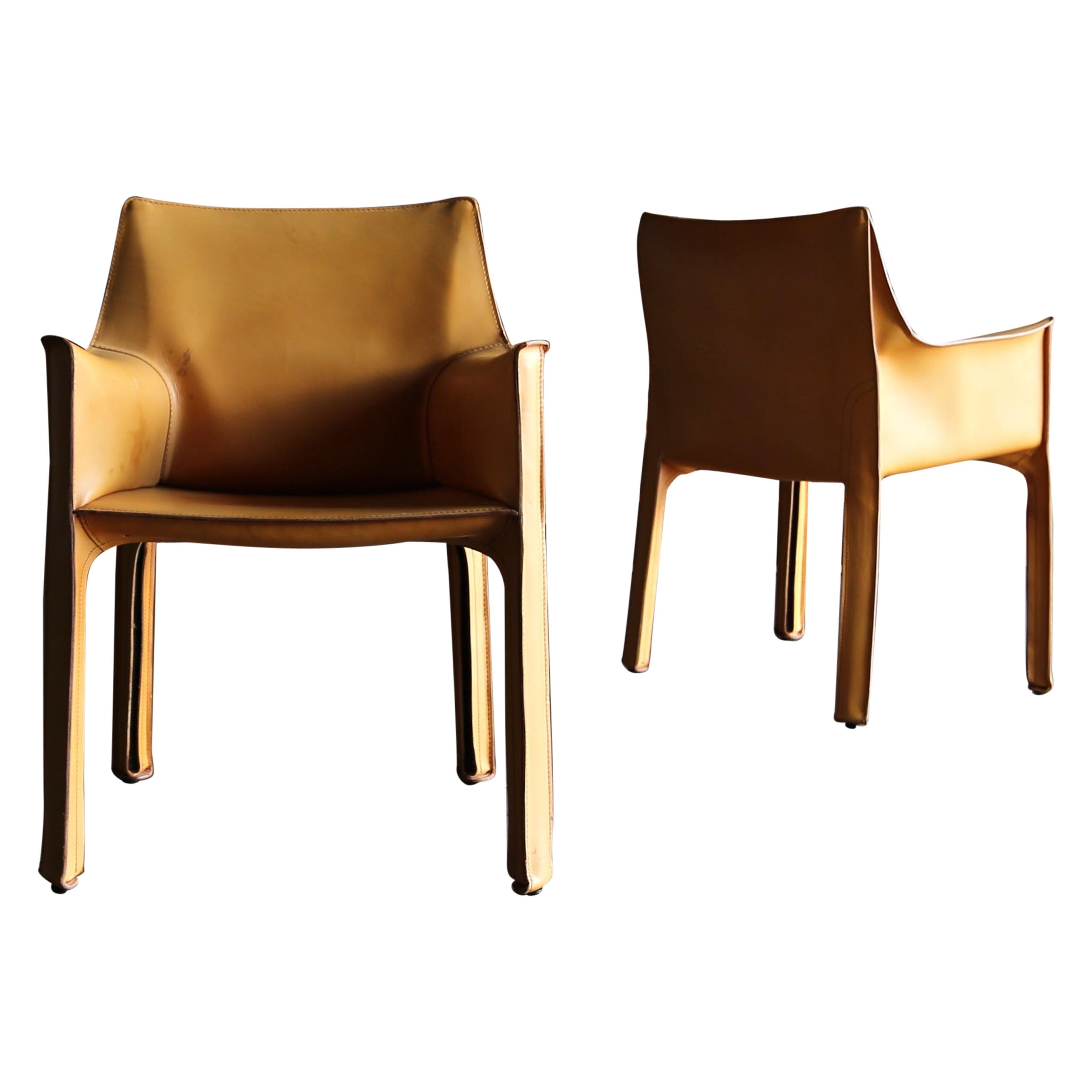 Mario Bellini Leather "Cab" Chairs for Cassina