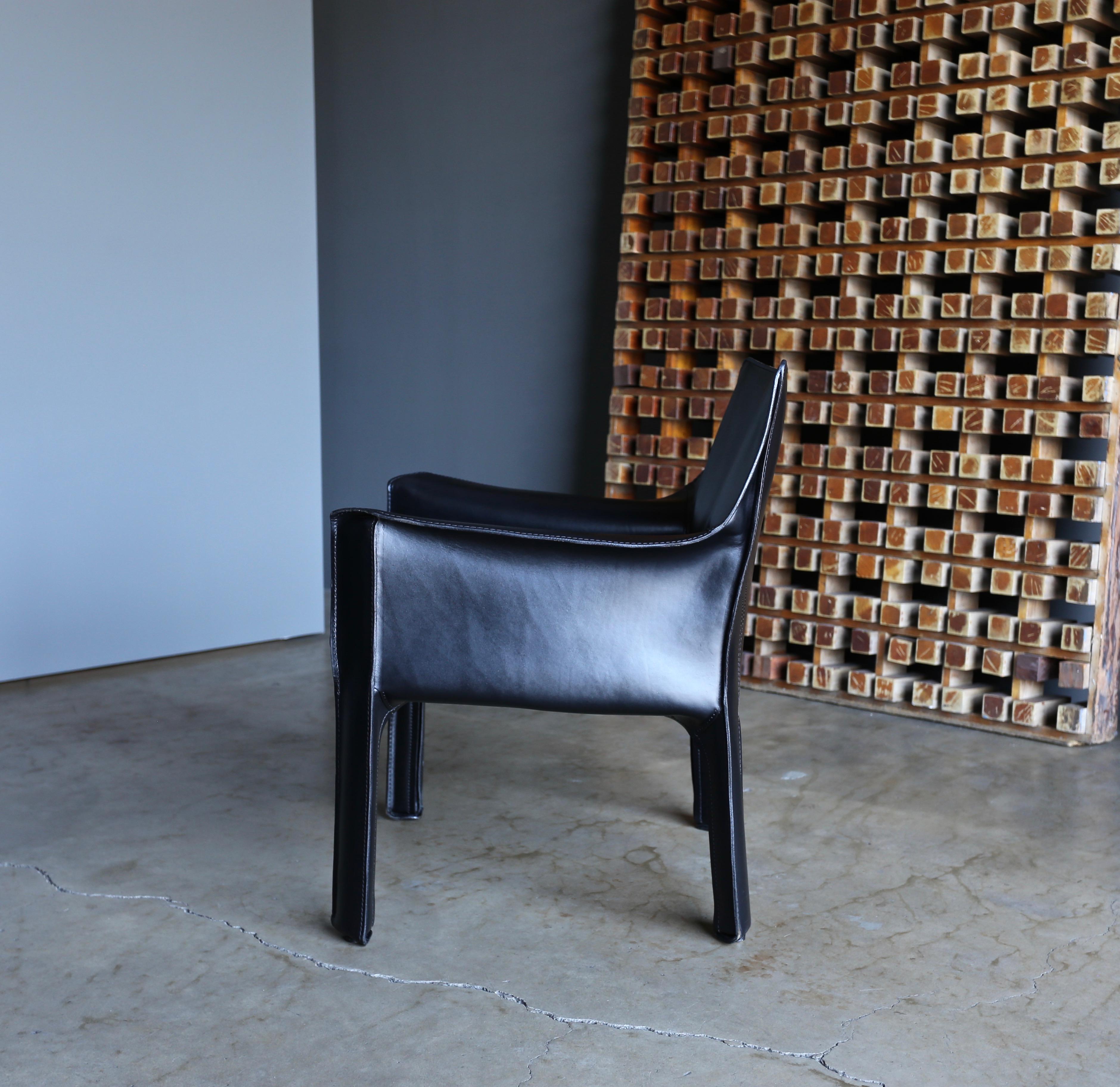 Mario Bellini Leather Cab Lounge Chairs for Cassina 2